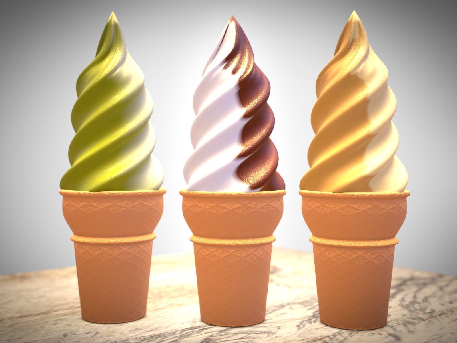 Ice cream cone 3D model_2