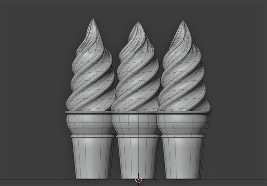 Ice cream cone 3D model_4