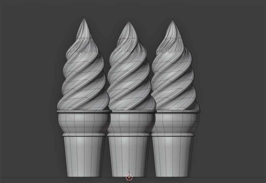 Ice cream cone 3D model_3