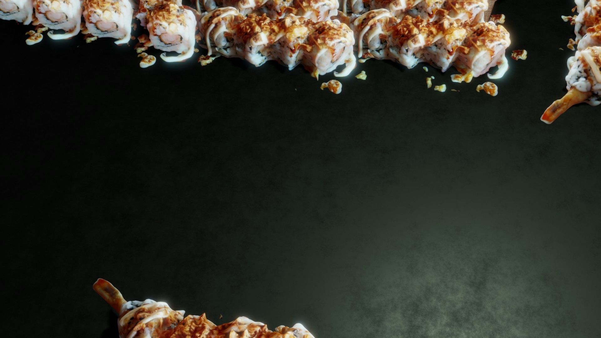 Real 3D scanned Crispy Sushi Roll with shrimp Low-poly 3D model_21