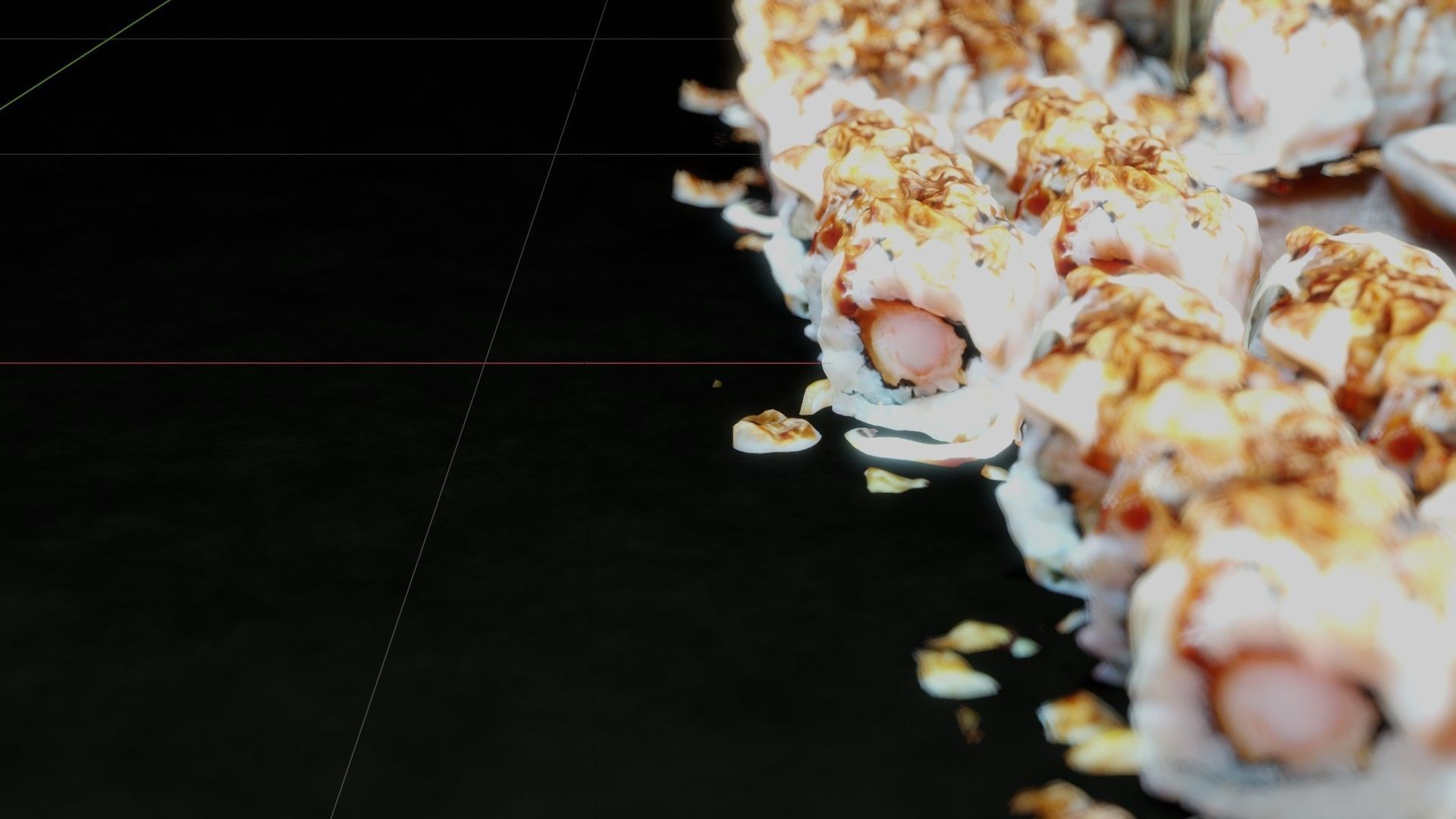Real 3D scanned Crispy Sushi Roll with shrimp Low-poly 3D model_45