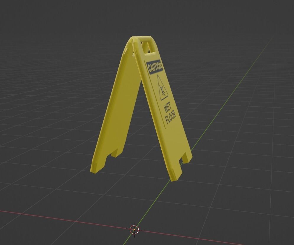 WET FLOOR SIGN 3D MODEL Low-poly 3D model_5