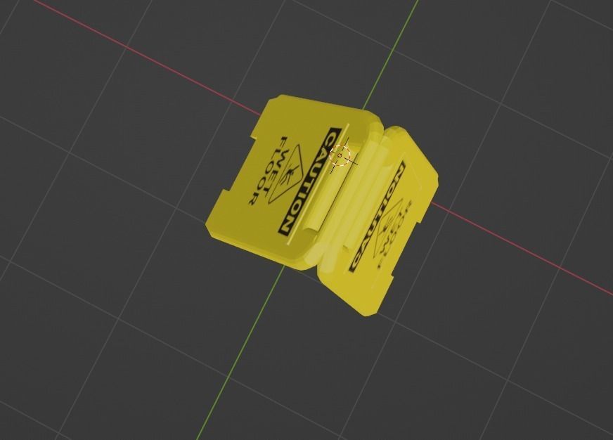 WET FLOOR SIGN 3D MODEL Low-poly 3D model_2