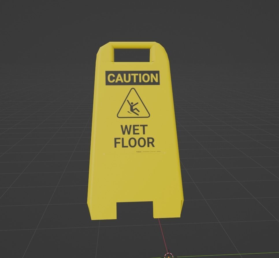 WET FLOOR SIGN 3D MODEL Low-poly 3D model_3