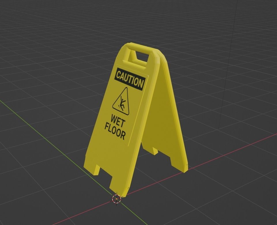 WET FLOOR SIGN 3D MODEL Low-poly 3D model_4