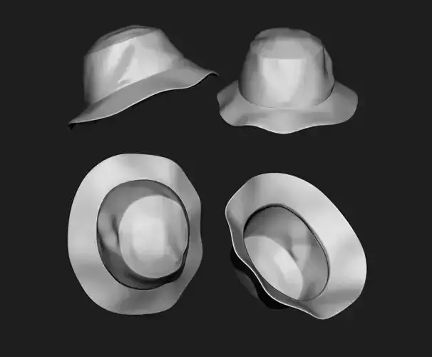 2 Hat headdress clothing wavy hat 3D model