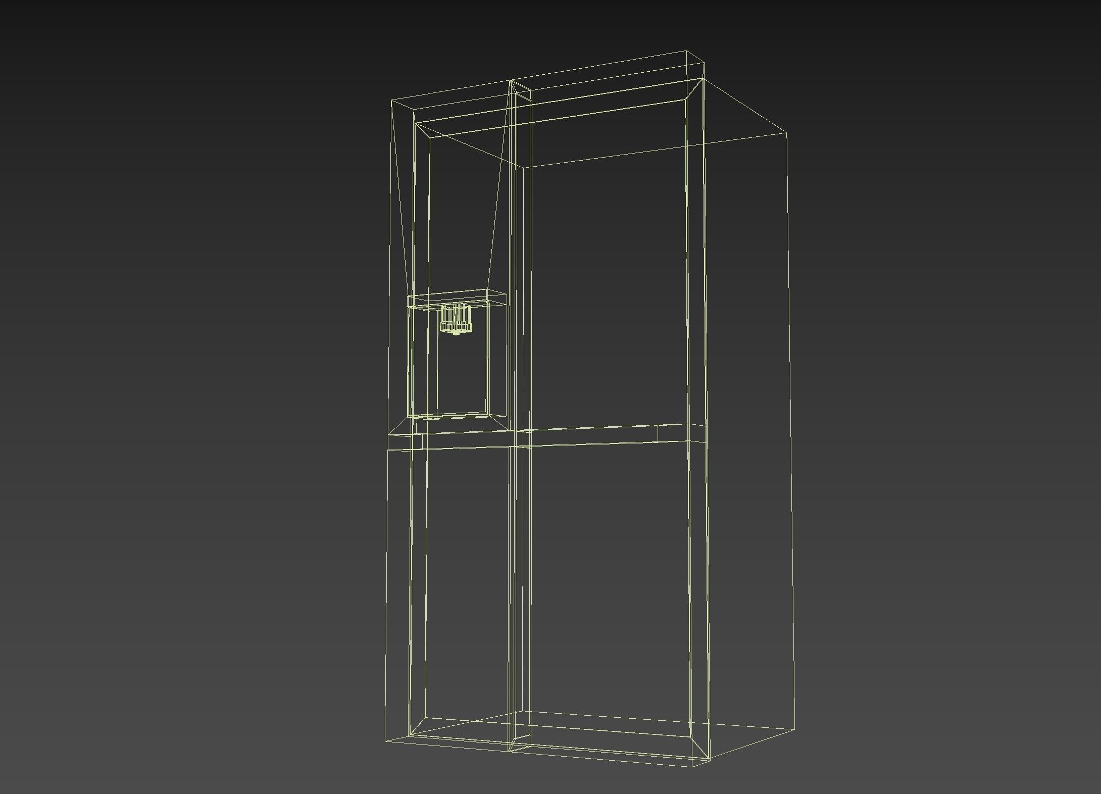 LG InstaView Refrigerator Low-poly 3D model_3