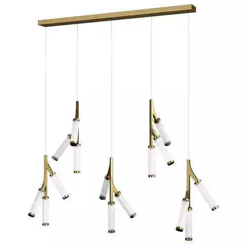 Cylinder Branches Chandelier Gold 15