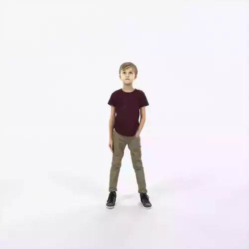 Story 02J Listening listening Casual Boy Low-poly 3D model