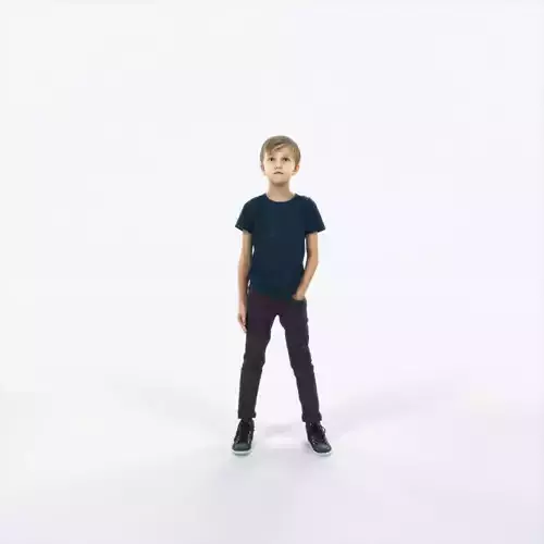 Story 02H Listening listening Casual Boy Low-poly 3D model