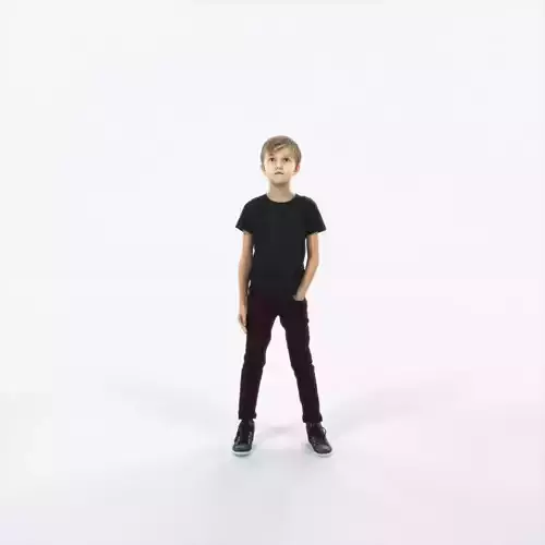 Story 02G Listening listening Casual Boy Low-poly 3D model