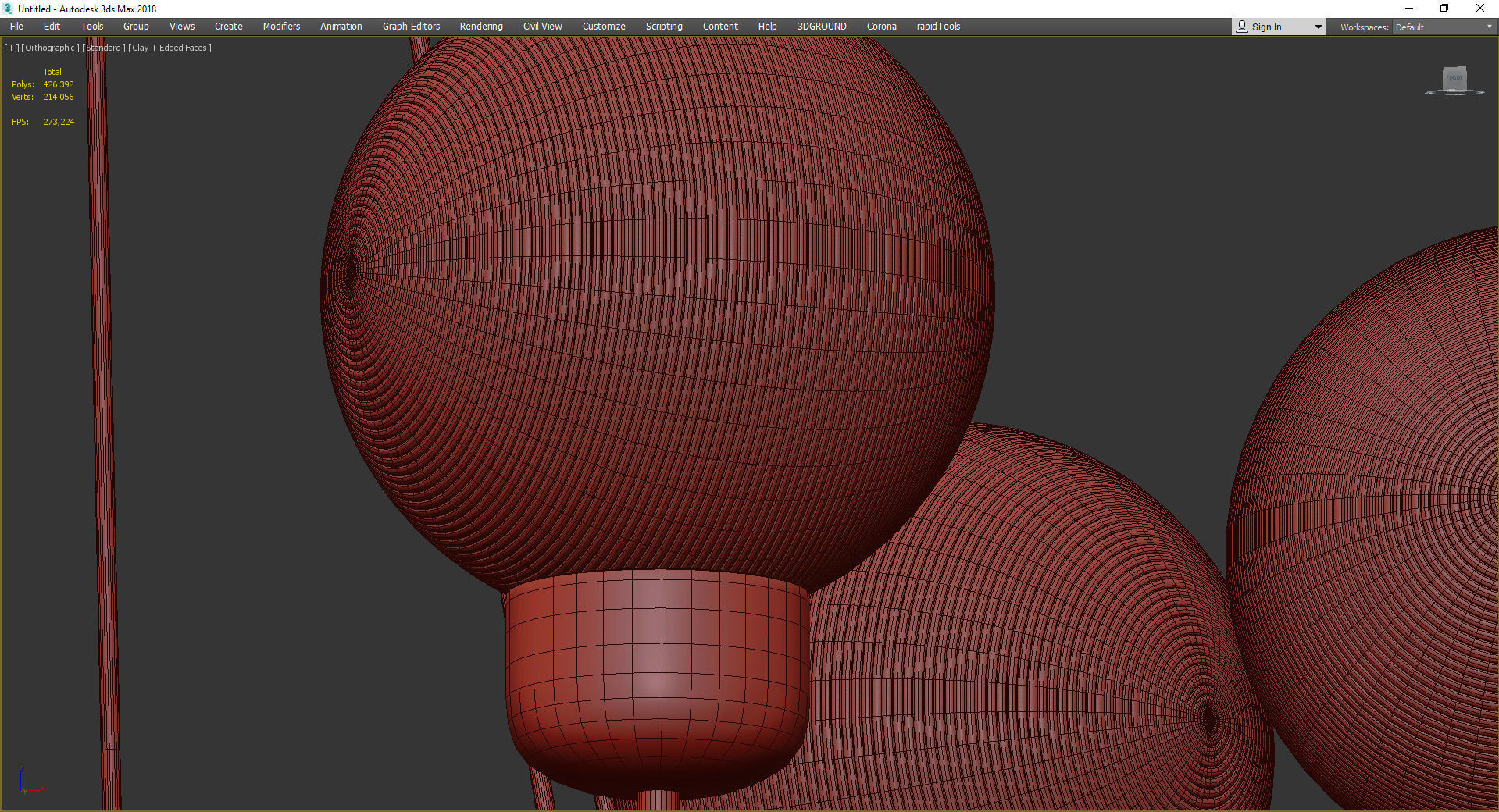 Andresa Chandelier 6 Balls Low-poly 3D model_3