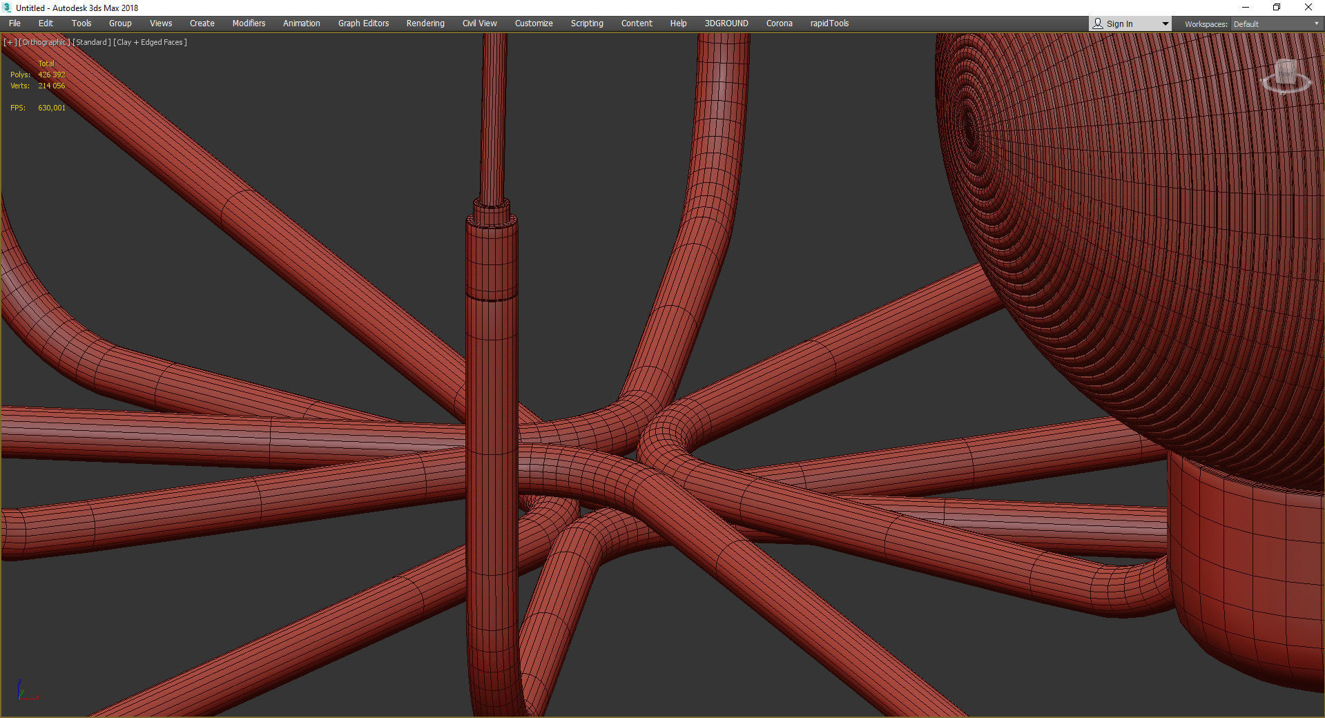 Andresa Chandelier 6 Balls Low-poly 3D model_4