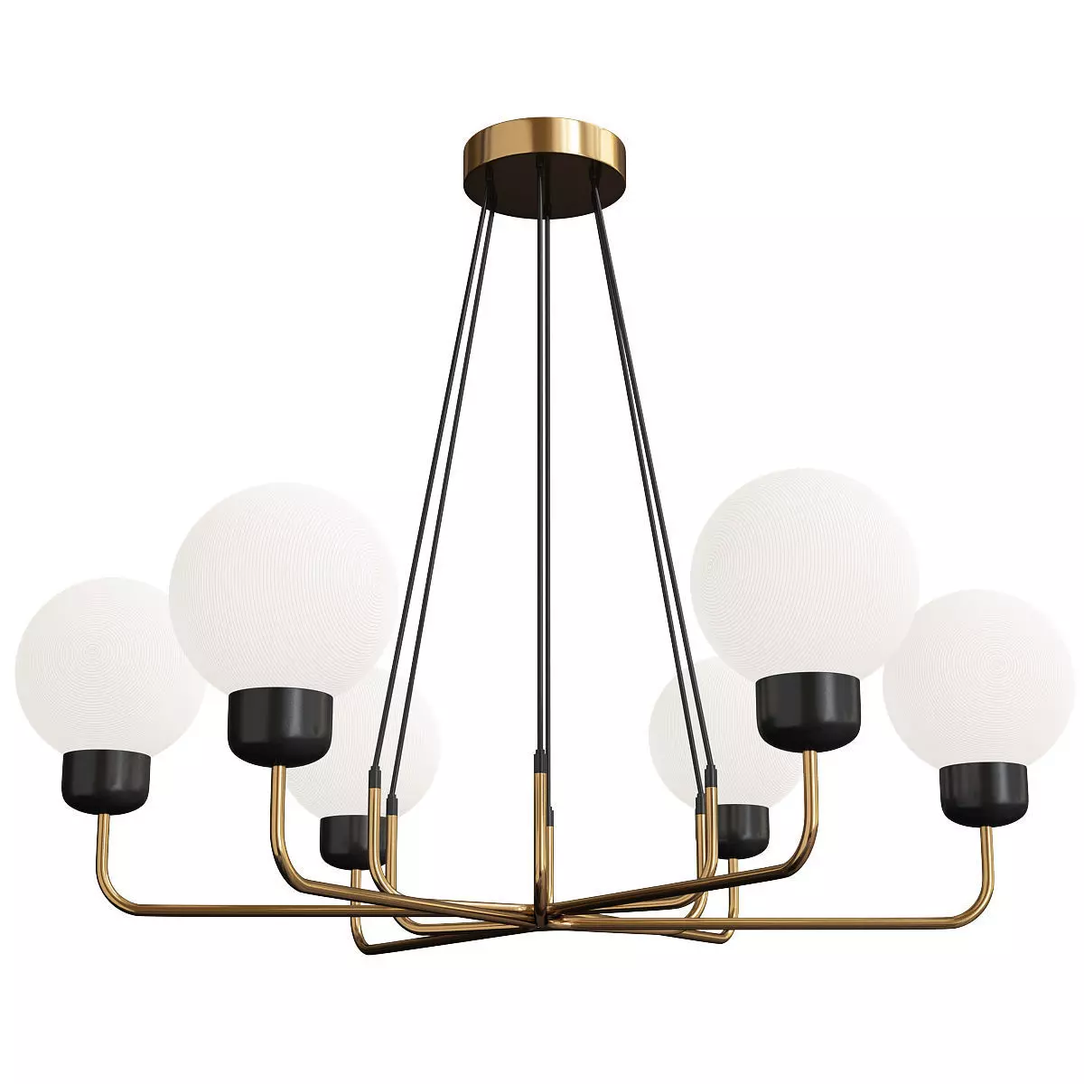 Andresa Chandelier 6 Balls Low-poly 3D model_0