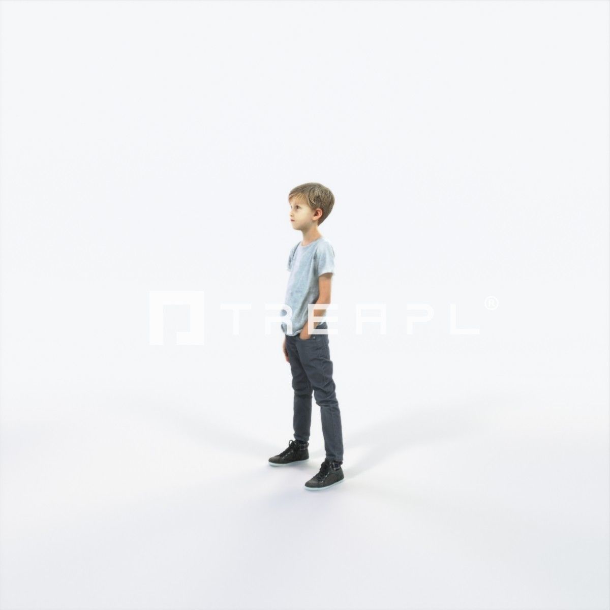 Story 02A Listening listening Casual Boy Low-poly 3D model_6