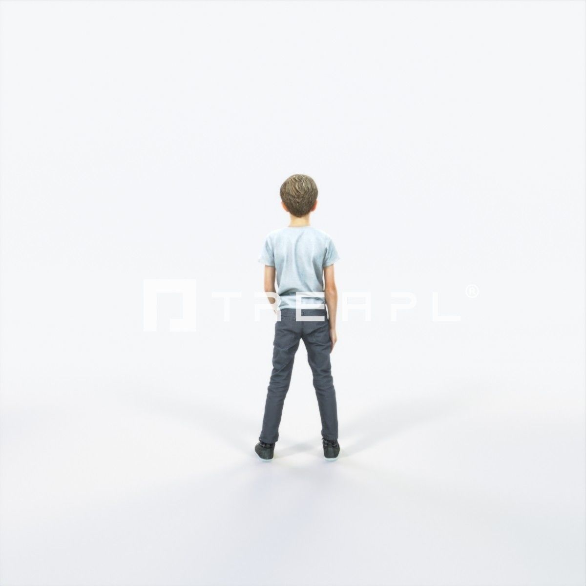 Story 02A Listening listening Casual Boy Low-poly 3D model_4
