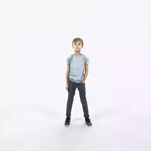 Story 02A Listening listening Casual Boy Low-poly 3D model
