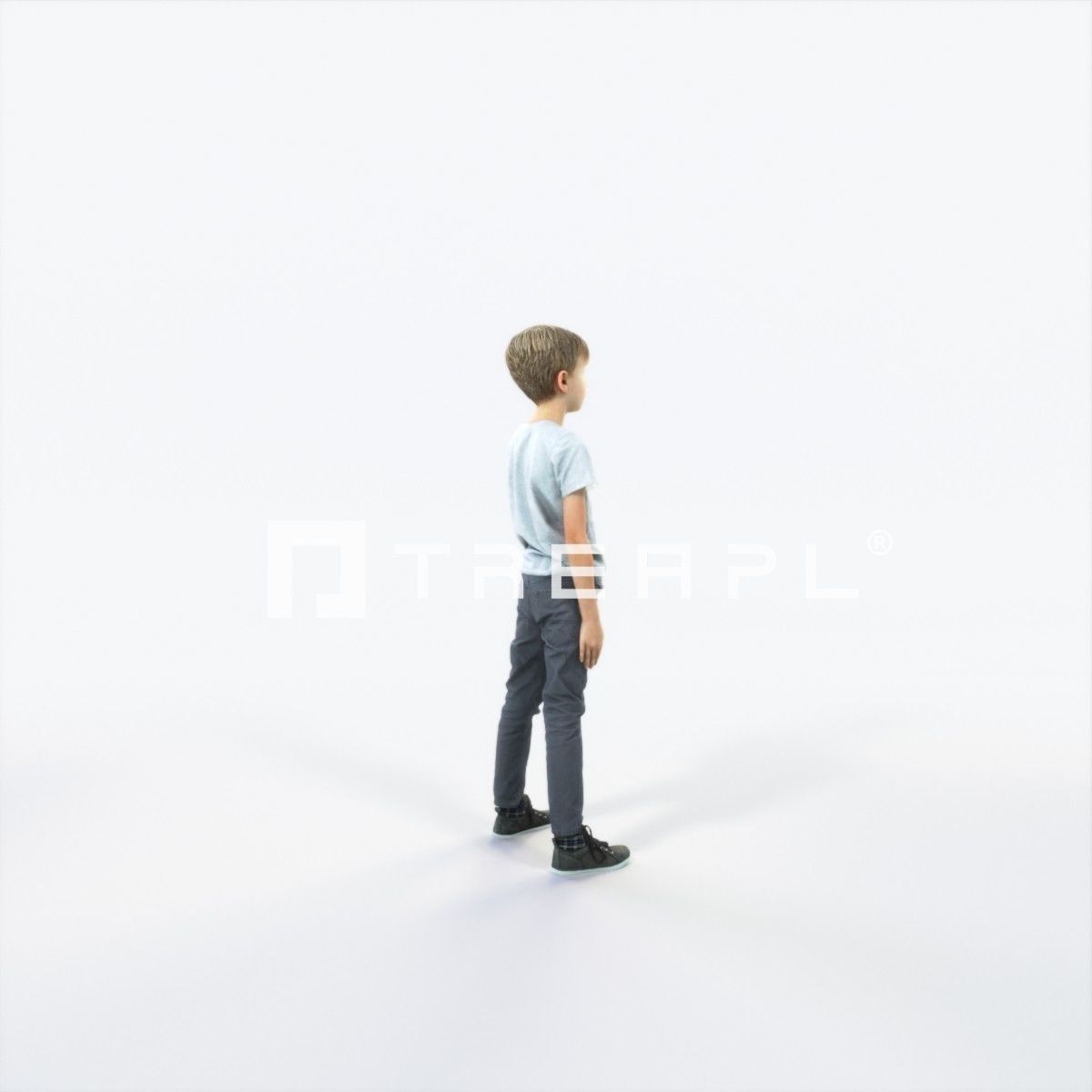 Story 02A Listening listening Casual Boy Low-poly 3D model_3