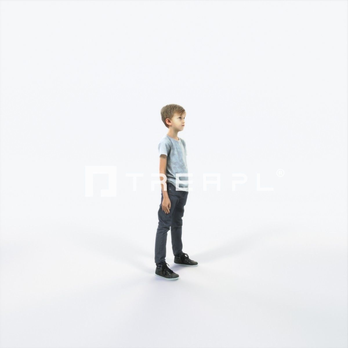 Story 02A Listening listening Casual Boy Low-poly 3D model_2