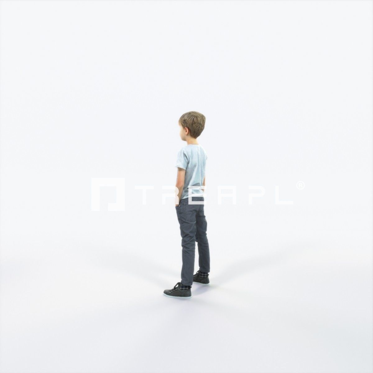 Story 02A Listening listening Casual Boy Low-poly 3D model_5
