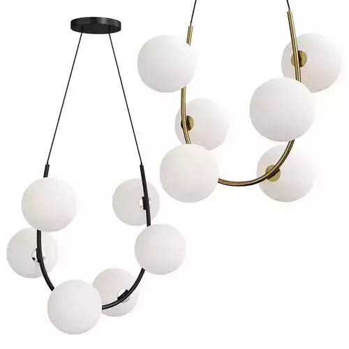 Marcan 6 Ball Chandelier Black