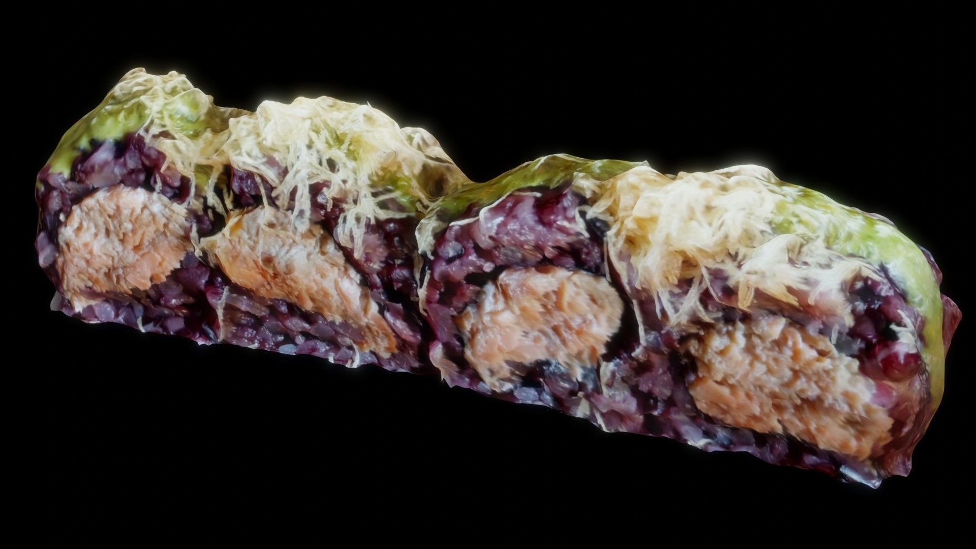 Real 3D scanned special Sushi Roll with Tuna 3D model_6