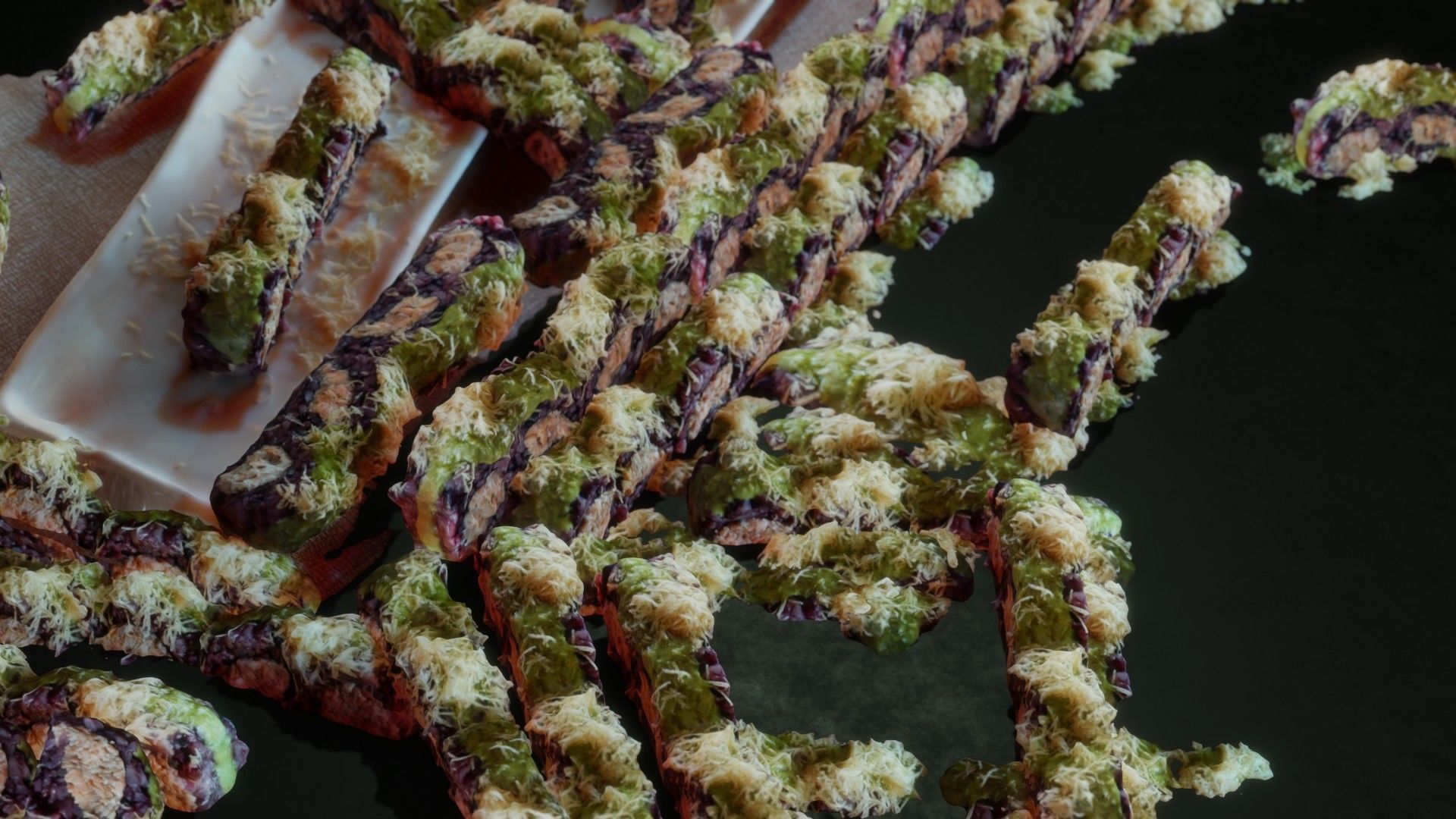 Real 3D scanned special Sushi Roll with Tuna 3D model_10