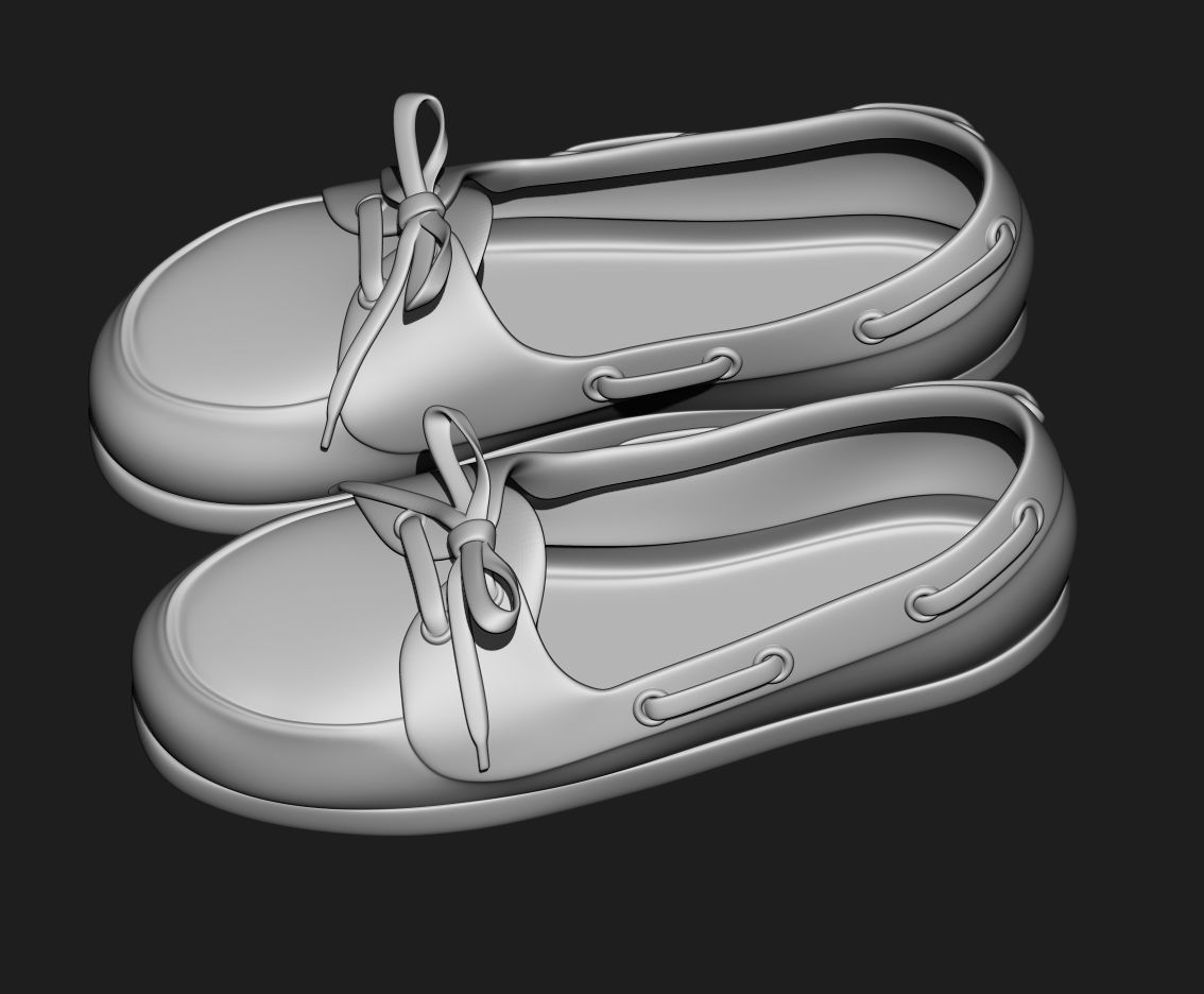 5 3D model flip flops moccasins slippers shoelaces 3D model_2