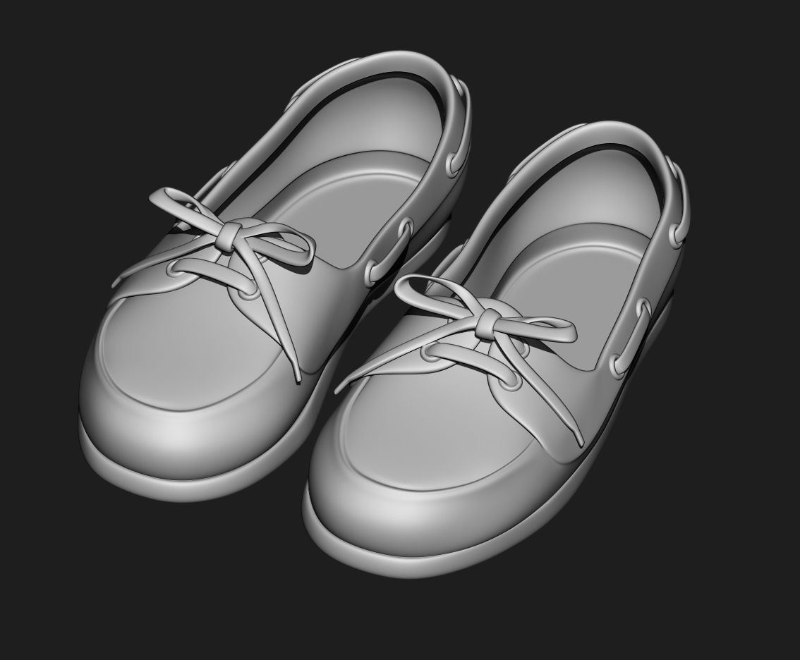 5 3D model flip flops moccasins slippers shoelaces 3D model_1