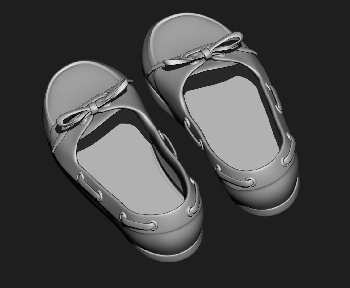 5 3D model flip flops moccasins slippers shoelaces 3D model_3
