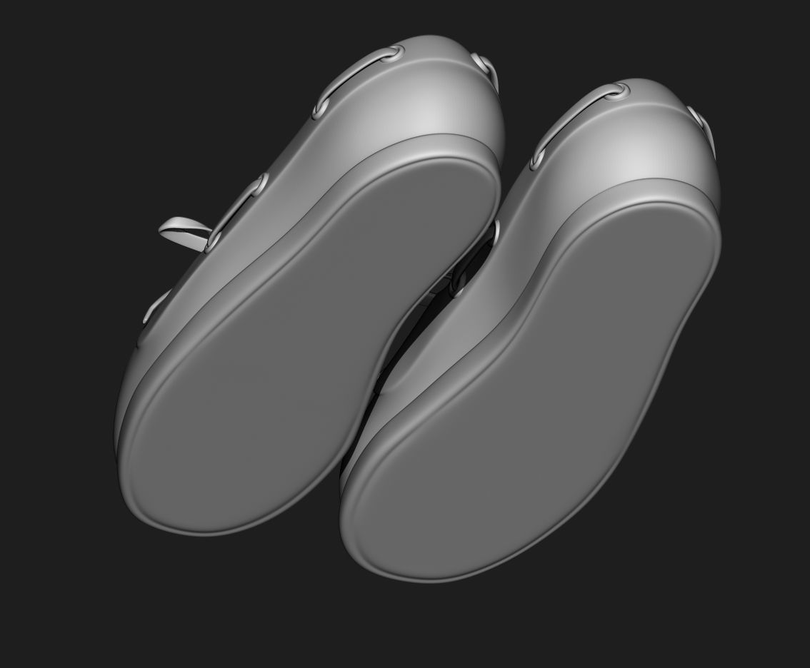 5 3D model flip flops moccasins slippers shoelaces 3D model_4