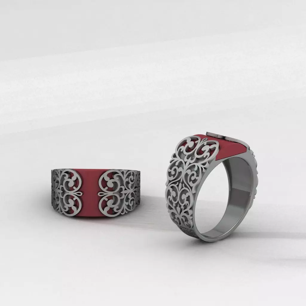 Gothic Men ring 3D print model