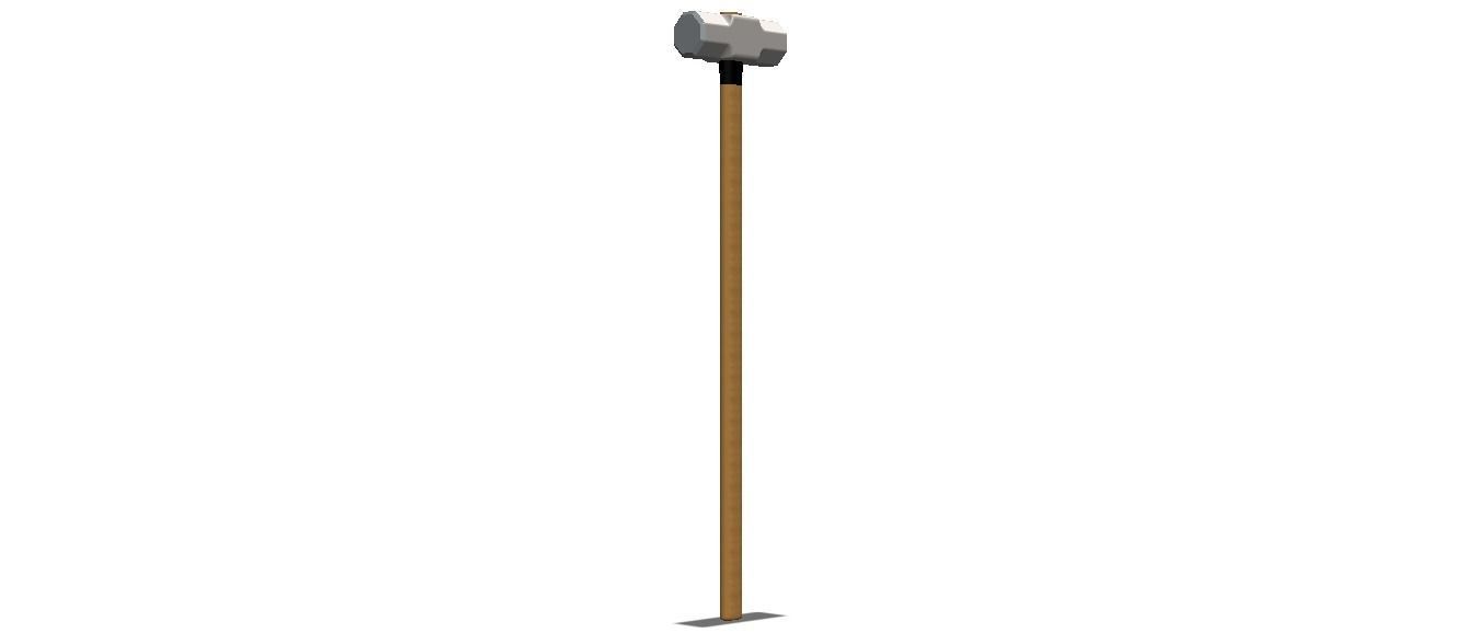 Sledge Hammer with Wooden Handle 3D model_41
