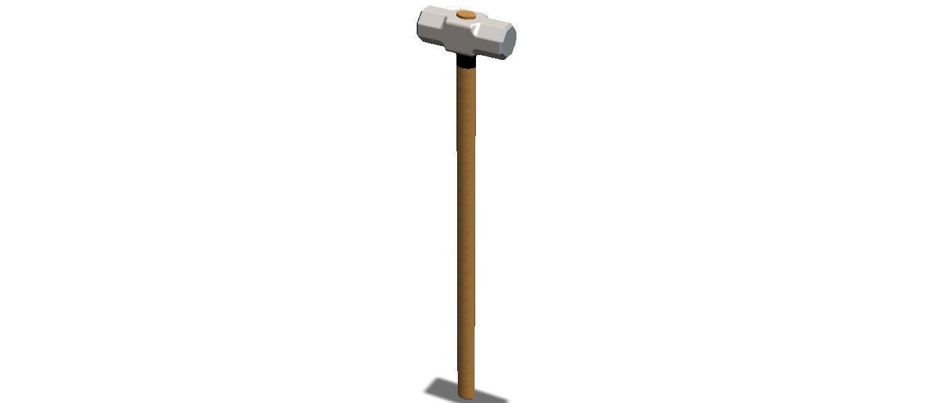 Sledge Hammer with Wooden Handle 3D model_17
