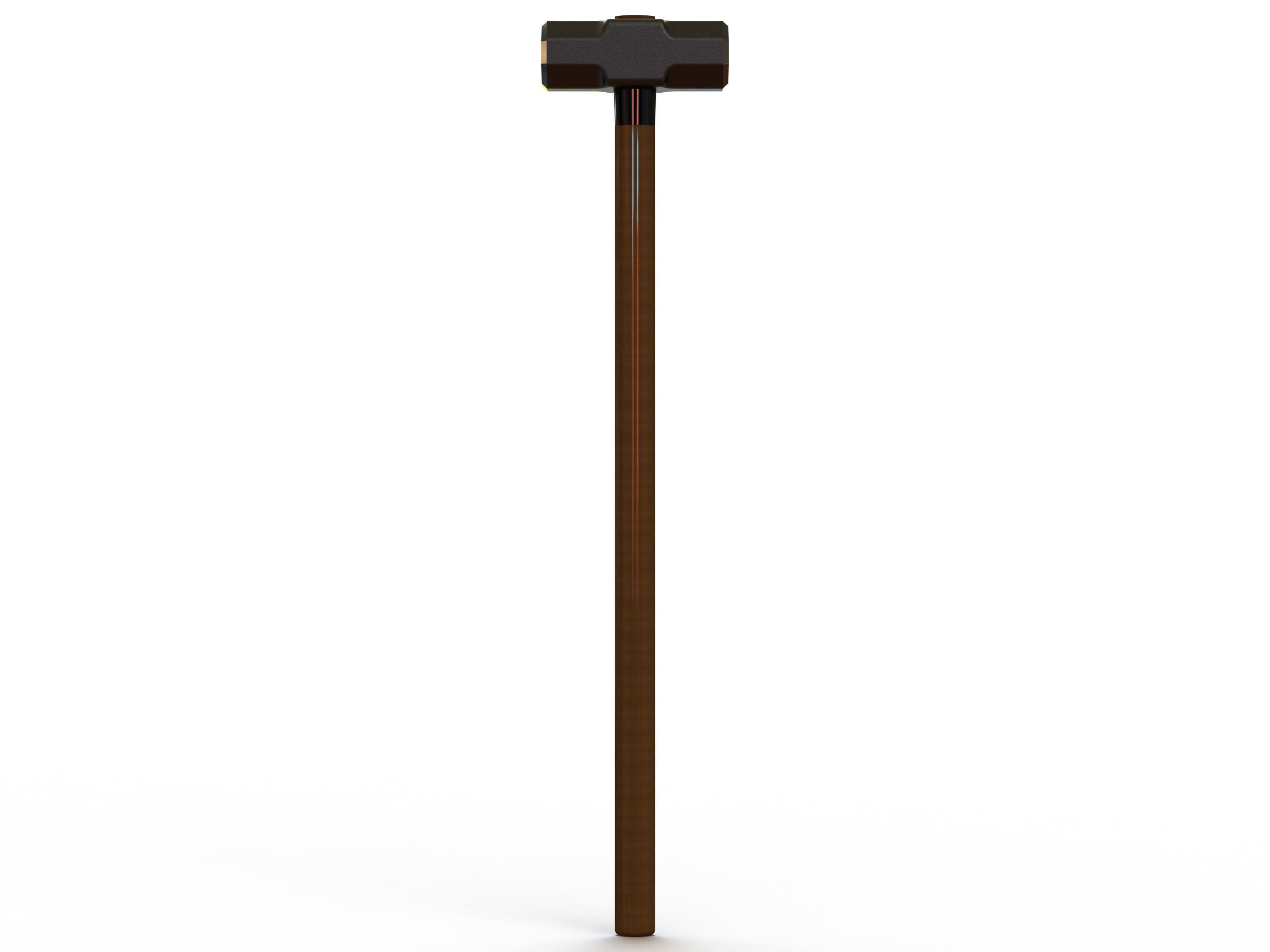 Sledge Hammer with Wooden Handle 3D model_1
