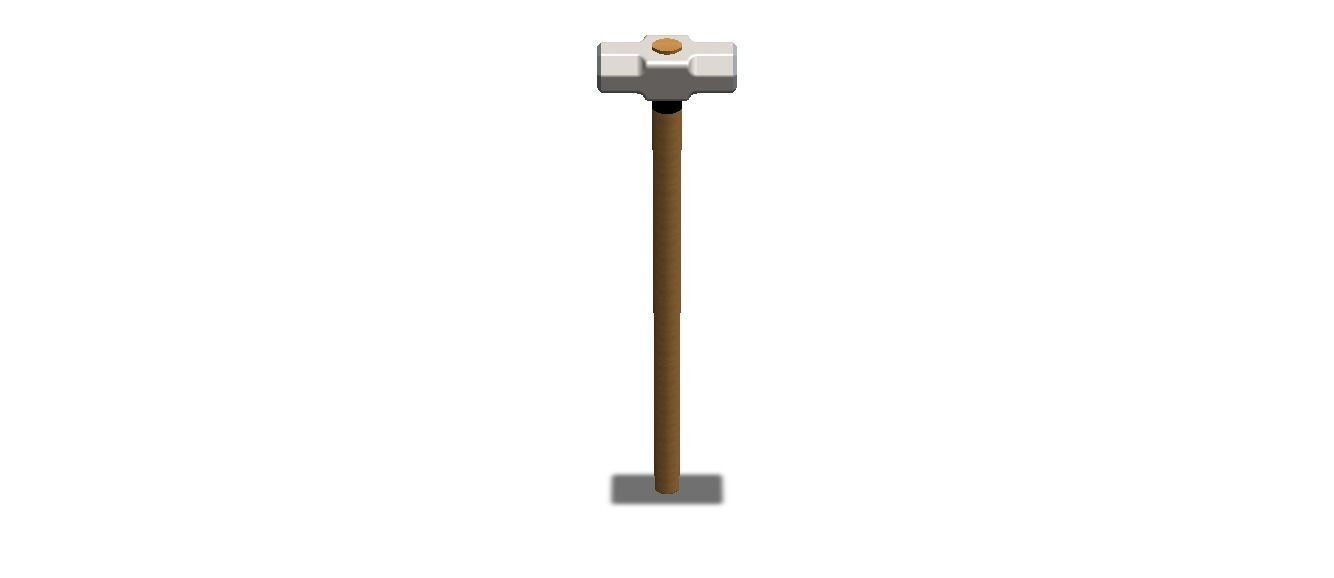Sledge Hammer with Wooden Handle 3D model_25
