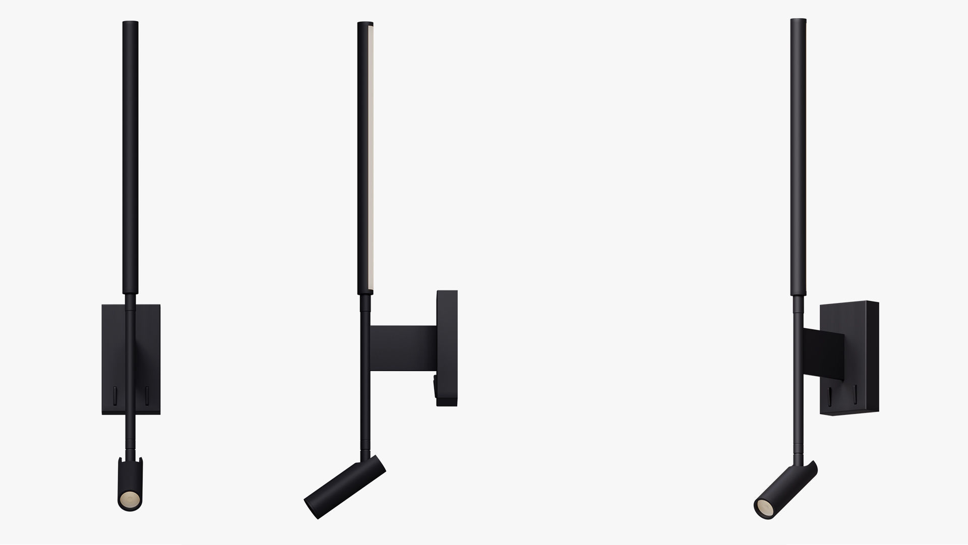 One Light 65144BW Reading Spots Aluminium 3D model_1