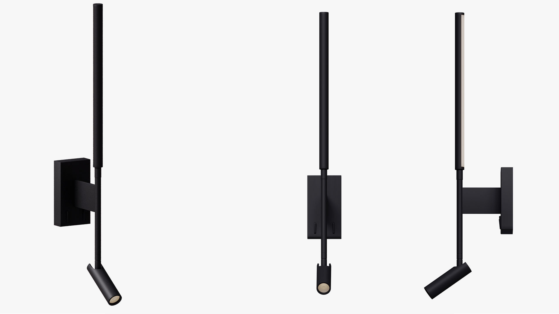 One Light 65144BW Reading Spots Aluminium 3D model_2