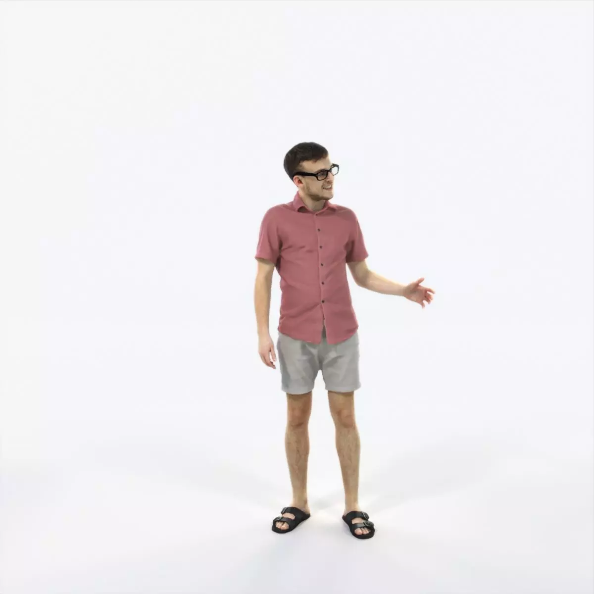 Veracity 17I Explaining Couple Summer Casual Man Low-poly 3D model_0