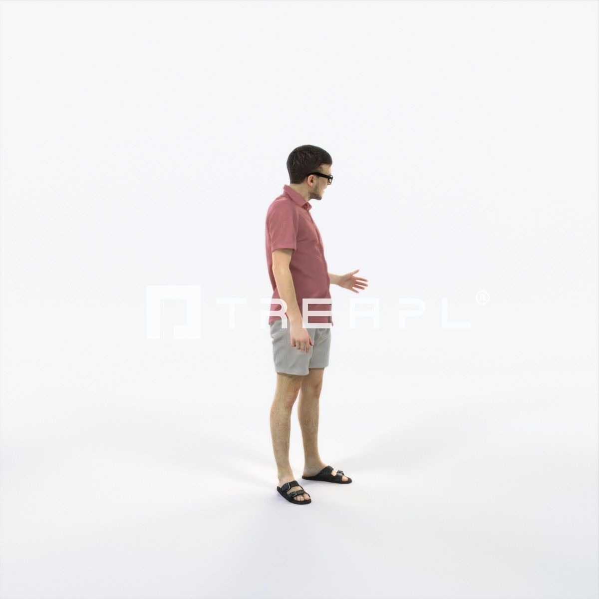 Veracity 17I Explaining Couple Summer Casual Man Low-poly 3D model_2