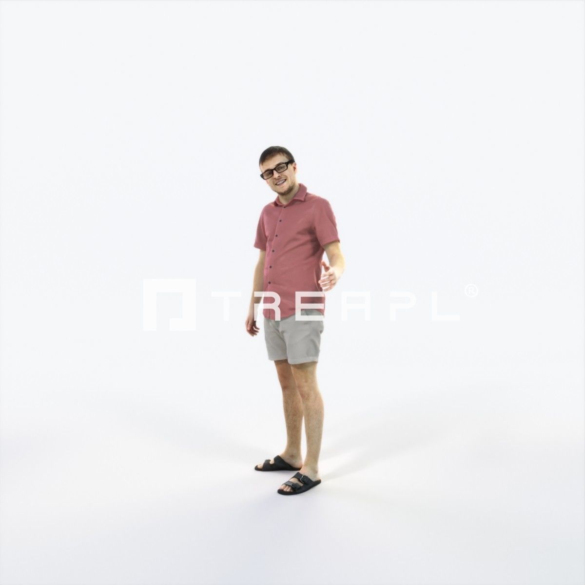 Veracity 17I Explaining Couple Summer Casual Man Low-poly 3D model_6