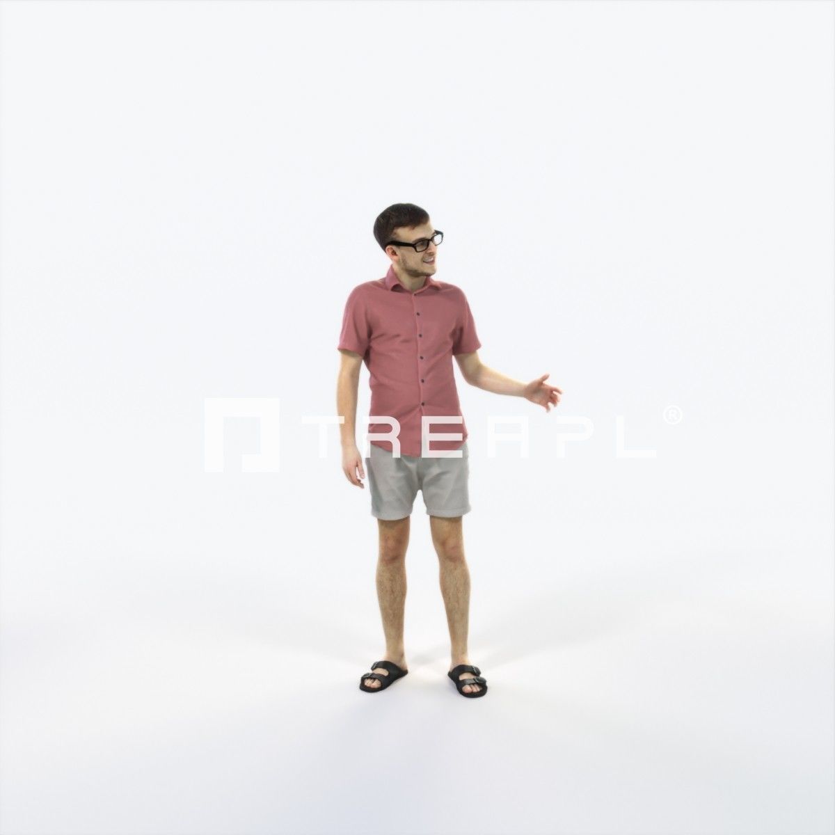 Veracity 17I Explaining Couple Summer Casual Man Low-poly 3D model_1