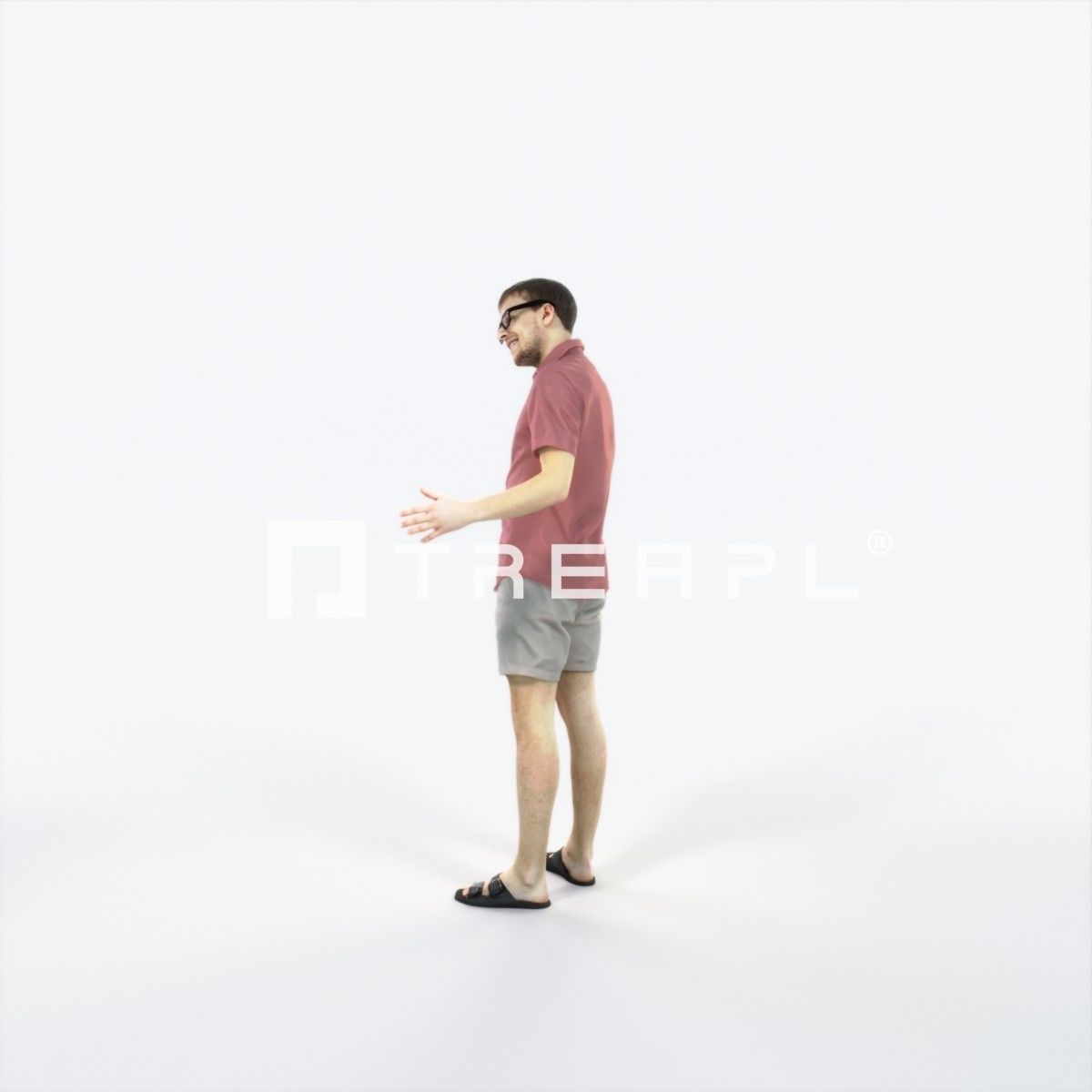 Veracity 17I Explaining Couple Summer Casual Man Low-poly 3D model_5