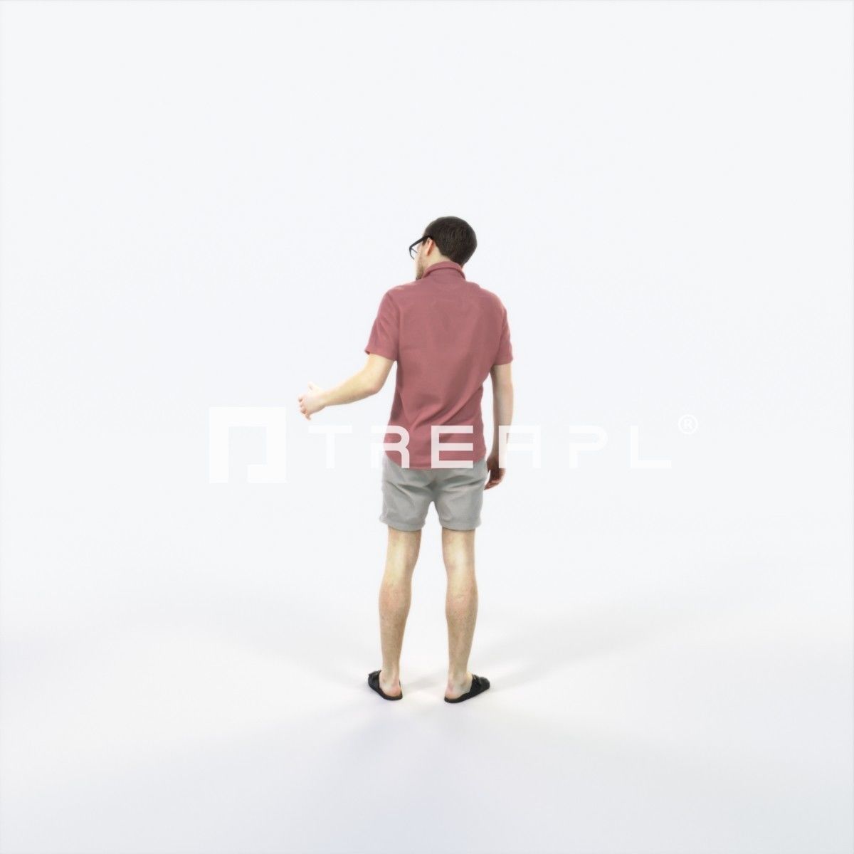 Veracity 17I Explaining Couple Summer Casual Man Low-poly 3D model_4