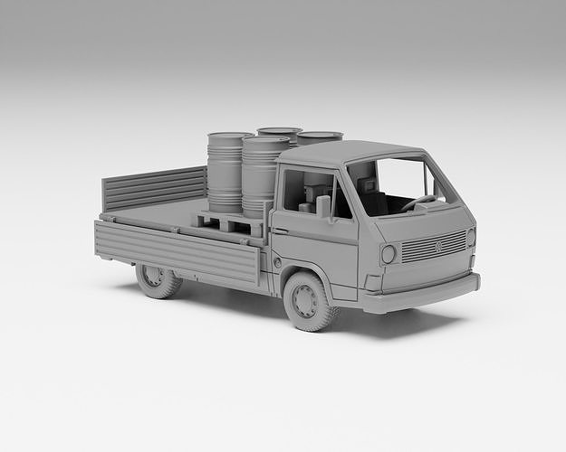 VW T3 Doka- H0 scale van model kit 3D print model 2