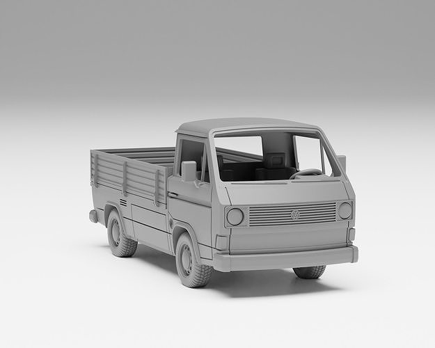 VW T3 Doka- H0 scale van model kit 3D print model 6