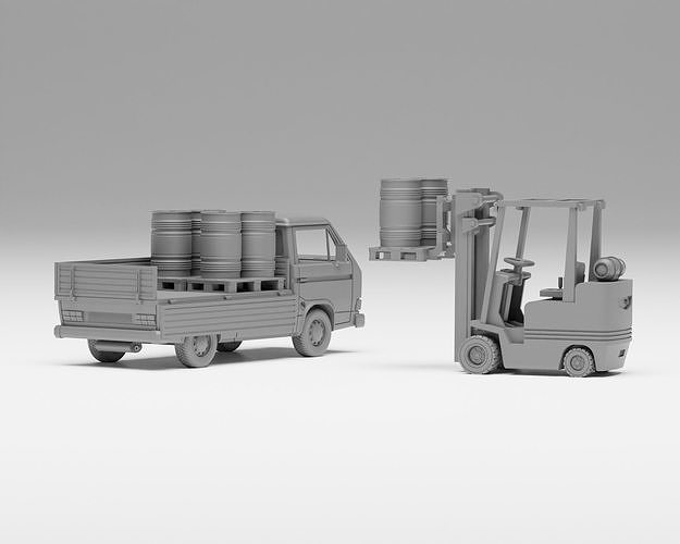VW T3 Doka- H0 scale van model kit 3D print model 5