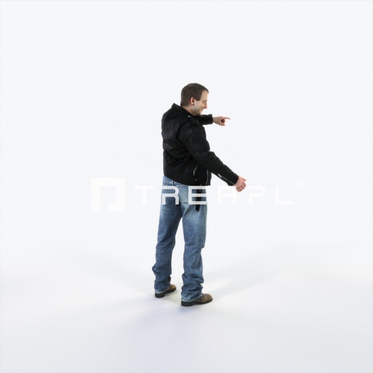 Victory 08A Couple Casual Man Low-poly 3D model_3