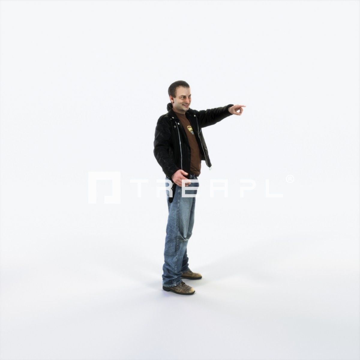 Victory 08A Couple Casual Man Low-poly 3D model_2