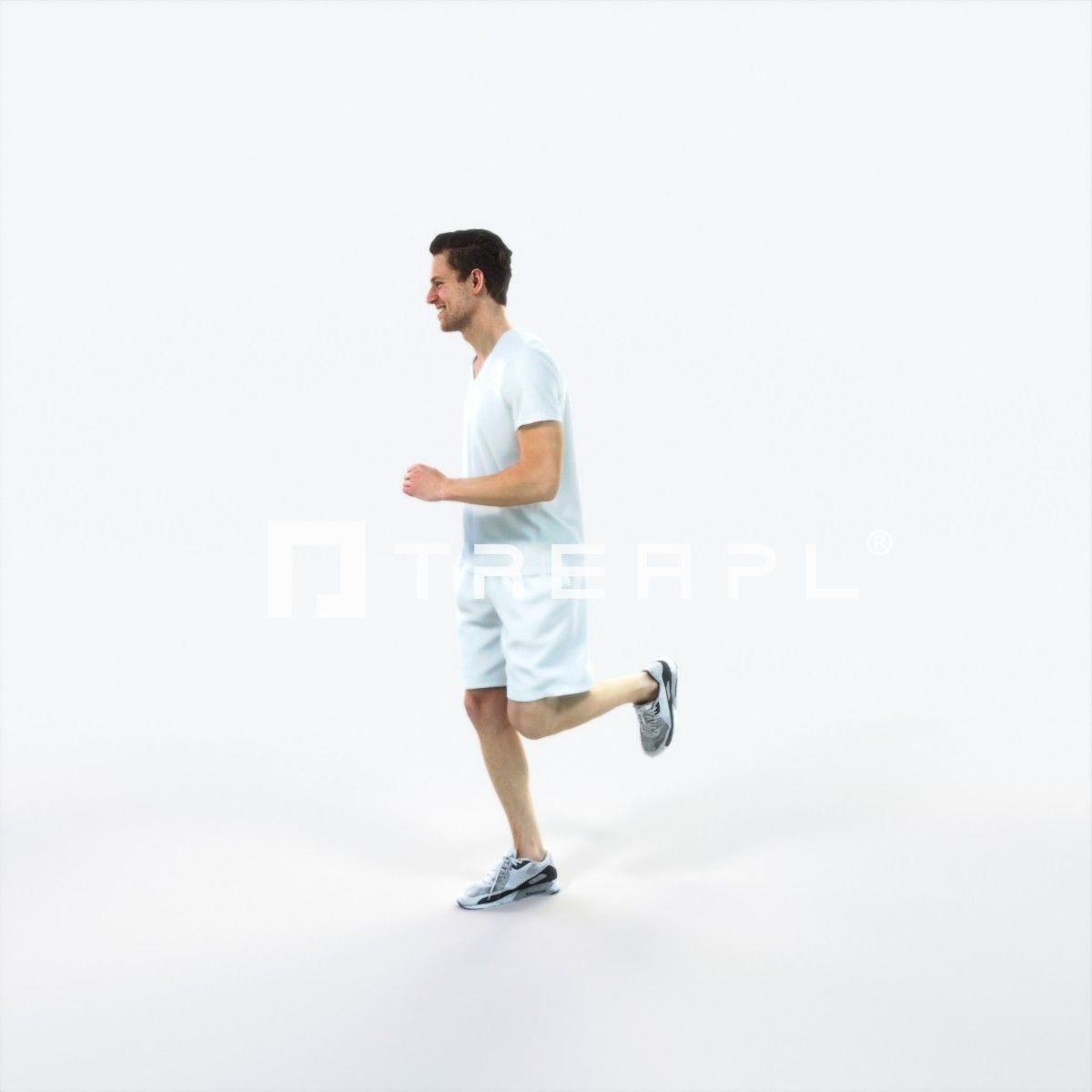Virtue 02M Running Jogging Football Sports Man Low-poly 3D model_6